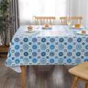 Heavy Duty Vinyl Tablecloth with Flannel Backing Waterproof Oil-Proof Plastic Table Cloth Stain-Resistant Wipeable Rectangle or Square Table Cover for Indoor and Outdoor (Floral Vine,60x84 Inch)