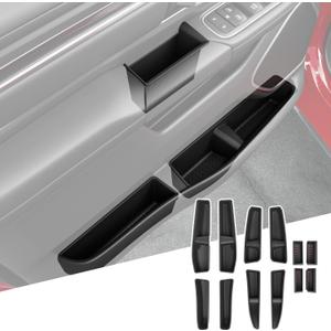 12PCS Door Side Storage Box Compatible with 2019-2026 Dodge Ram 1500 Silicone Phone Pocket Door Bottom Insert Organizer Replacement for 2019-2026 Dodge Ram 1500 Accessories, Door Side Storage Box+Door Bottom Storage Box