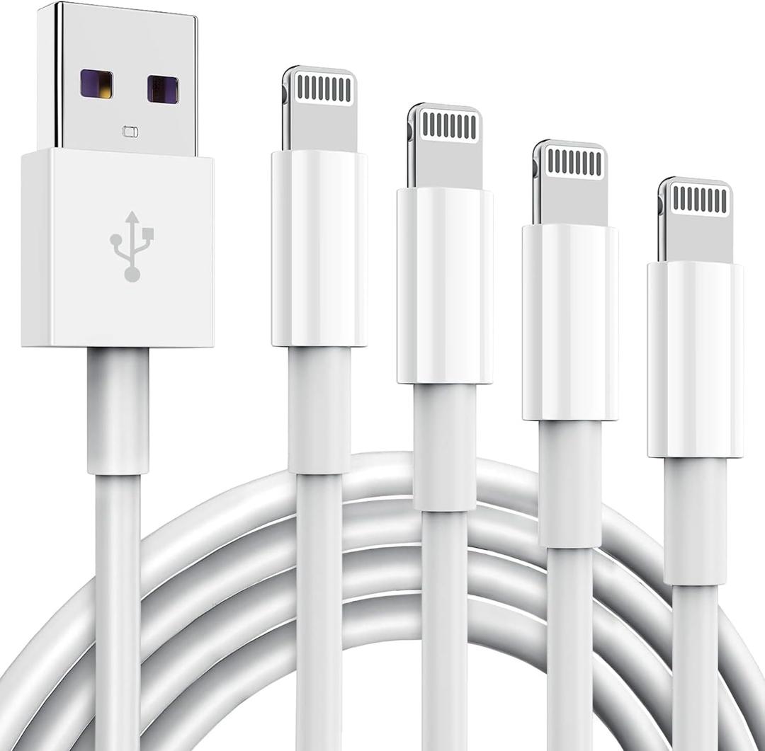 TUMABER 5 Pack Apple MFi Certified iPhone Charger Cable 3Ft, Lightning to USB Cord 3 Foot, 2.4A Fast Charging,Apple Phone Long Chargers for 13/12/11/11Pro/11Max/ X/XS/XR/XS Max/8/7/6, White