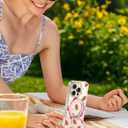 Loheckle for iPhone 16 Pro Case with Stand- Compatible with MagSafe Women Girls Cute Clear Girly Aesthetic Unique Design Soft TPU Magnetic Ring Phone Cover for Apple 16 Pro, Strawberry