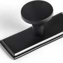 Goo-Ki 1.1 Inch Diameter Matte Black Cabinet Knob with Backplate #1,High-end Zinc Alloy Cabinet Hardware,6 Packed