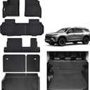 Floor Mats & Large Trunk Mat for All-New 2024 2025 Chevrolet Traverse (8 Seats(2 Row Bench Seat)), TPE All Weather Protection Car Covering backrest for Chevy Traverse