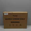 Koville 2 Pcs Wall Mounted White Marble Corner Shower Shelf for Bathroom, 10'' Polished Marble Corner Shelves for Bath, Stone Corner Shower Caddy - White Cliff (No Glue Included)