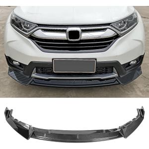 Carbon Fiber Front Bumper Lip Compatible with Honda CRV CR-V 2017 2018 2019 2020 Front Bumper ABS Front Lip Spoiler Splitter