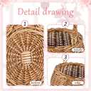 Weysat Small Flower Girl Basket with Handle Wicker Rattan Flower Basket Set, Rustic, Hand Woven for Wedding Girl Home Decorations Picnic Garden Candy Sweets Gifts (Natural)