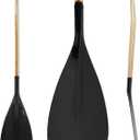 Hybrid Outrigger Canoe Paddle Wooden Shaft with Carbon Fiber Blade, Lightweight and Durable OC Paddle, 48-52 inch