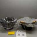 LEWIS&WAYNE Small Outdoor Side Table Patio 20 H Woven Rope Hourglass End Table with Glass Top Round Coffee Table for Living Room Outdoor Patio Backyard Poolside(Black)