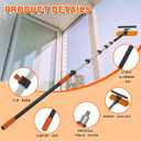 SISUPASSIE 30FT Reach 2-in-1 Window Squeegee, Professional Window Washing Kit with 5-24FT Extension Pole for Home, Indoor Outdoor Squeegee with Rotatable Head for High Windows