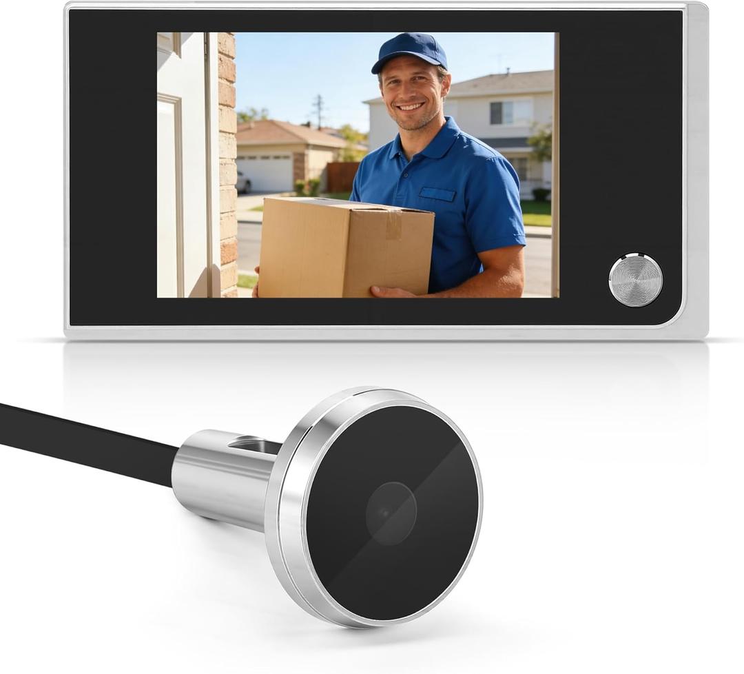3.5 Inch Digital Peephole Viewer with 120 Wide Angle LCD Screen  Battery Powered Electronic Door Camera for Home Security, Apartment, Hotel, Easy DIY Installation (Batteries Not Included)