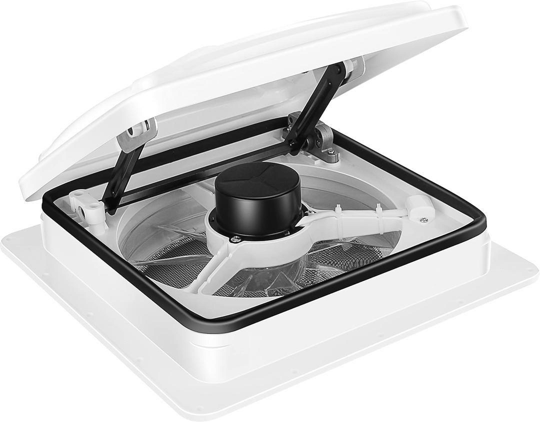 11" RV Roof Vent Fan 6-Speed-Reversible (White 11")