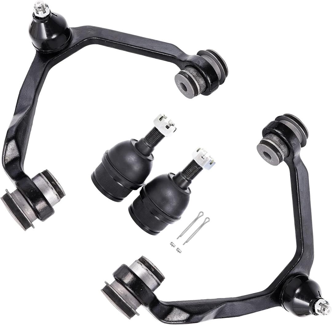 LCWRGS 4WD Front Upper Control Arms Compatible with 1997-2002 Ford Expedition, 1997-2003 F-150/ F-250, 1998-2002 Lincoln Navigator, with 2 Lower Ball Joints