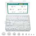 110PCS Silicone Rubber Plugs for Round Holes Assorted Sizes T-Shape Rubber Stoppers Hole Plug Bathtub Jet Covers (White)