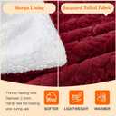 Electric Heated Blanket Twin Size - Jacquard Shaggy Sherpa 62"x84" Fast Heating Bed Blankets with 6 Heating Levels & 10 Hours Auto Off, Over-Heated Protection ETL, Red