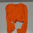 Trendy Queen Womens Long Sleeve Crop Tops Basic Slim Fitted Shirts Fashion 2025 Going Out Y2k Tops Teen Girl Clothes, XS, Ornge