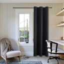 ChrisDowa Grommet Blackout Curtains for Bedroom - Thermal Insulated Room Darkening Curtains for Living Room (1 Panel Set, Black,42W x 84L)