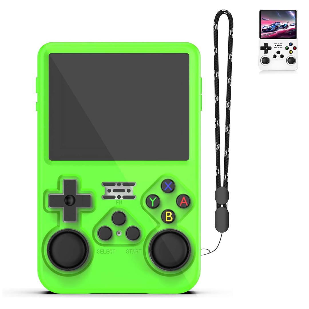 for R36S Silicone Case, Soft Skin for R36 S Handheld Game Console Accessories, Anti-Scratch Washable Silicone Cover with Lanyard (Bright Greenn)