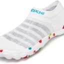 TOLLN Quick-Dry Barefoot Water Shoes for Men, Women & Youth  Versatile Aqua Socks for Beach, Pool, Kayaking, Hiking, Surfing, Yoga & Outdoor Sports (8.5 Women/7.5 Men, White)