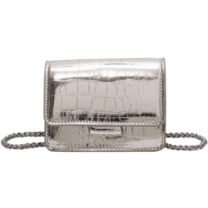Metallic Evening Mini Silver Purse, Crossbody Bags for Women Y2K Glitter Clutch Handbag for Nightclub Parties