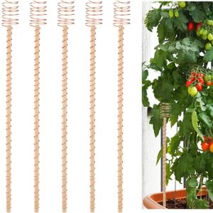 Blulu 5 Pack Electroculture Plant Stakes Gardening Copper Coil Antennas Stakes Electroculture Wood Wrapped with Solid Copper Wire for Growing Garden Plants and Vegetables(Height 15 Inch)