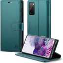 Wallet Case for Samsung Galaxy S20 6.2", RFID Blocking Credit Card Holder, PU Leather Folio Flip Kickstand Protective Shockproof Cover for Samsung S20 (Blue-Green)