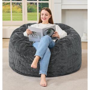 Hobestluk Large Bean Bag Chairs 3FT Big Adults BeanBag Chairs Plush Cover