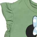 Disney Minnie Mouse Rainbow Floral T-Shirt and Chambray Shorts Outfit Set Infant to Big Kid Sizes (12 Months - 14-16) (Green)
