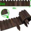 Wooden Garden Edging, Decorative Wood Fence Border Landscape Edging for Flower Bed Barrier Yard Lawn Pathway Tree, 7.9" H x 48" L (1 Pack)