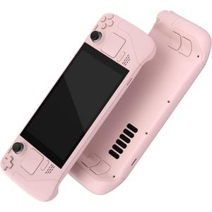 eXtremeRate DIY Full Set Shell with Buttons for Steam Deck LCD, Custom Faceplate Back Plate Replacement Shell for Steam Deck LCD - Cherry Blossoms Pink [Console NOT Included]