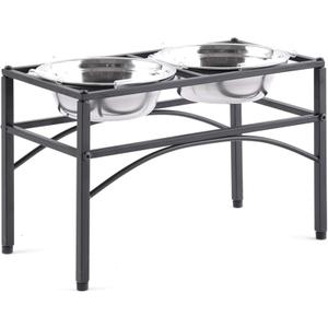 Funkeen Elevated Dog Bowls Raised Pet Feeder Cat Food & Water Diner Stand Set (M/10.7" Height)