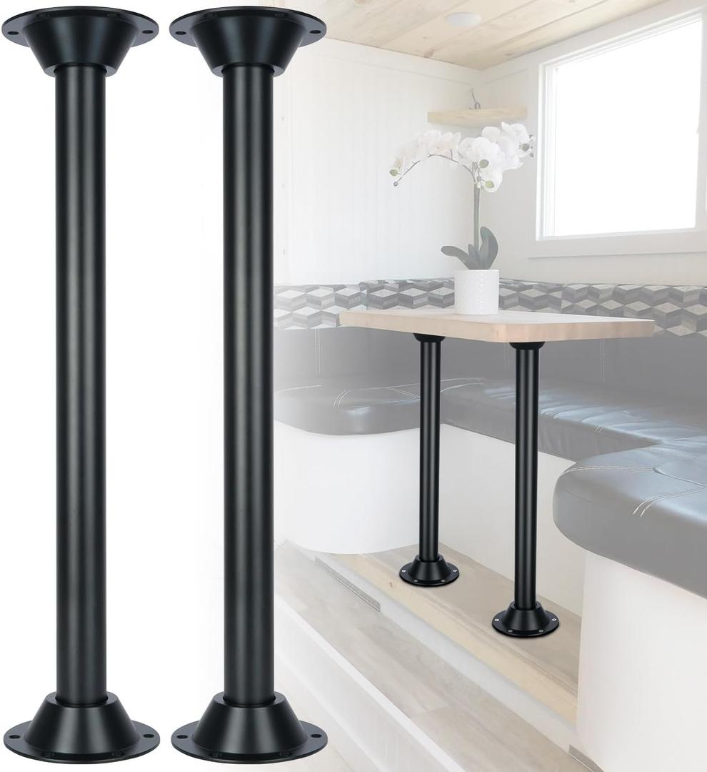 29" RV Table Base Mount and RV Table Leg with Upgraded Hole Design, Aluminum Camper Table Leg Base Mount for RV Boat Camper Trailer, 2 PCS