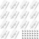 Qunclay 14 Pack Cam Action Window Sash Locks and Keeper, White Window Latch Security Lock Sliding Parts and Hardware for Double Hung, Vertical and Horizontal Sliding