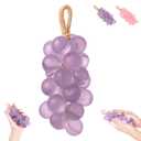 Grape Soap, Handmade Grapes Cluster Shaped Soaps, Grape Soap on a Rope, Home Decor and Gift Choice for Washing Hands and Fresh Air Men Women (1, Purple)