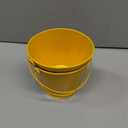 PATIKIL 4.7 Inch Colored Metal Buckets, 2 Pack Pencil Holder Buckets Round Metal Planter Pails Container with Handles for Classroom Crafts, Yellow