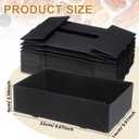 Chinco 100 Pieces Paperboard Kraft Food Trays 4 Corner Pop up Food Tray Disposable Foldable Cardboard Movie Night Snack Party Container Box for Holding Drink at Stadiums or Theaters (Black)