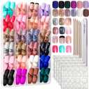 FANDAMEI Press on Nails, 24 Colors 576PCS Press on Nails Short Square Matte Glossy. Glitter Nails Short Round. Natural Fit Lightweight Fake Nails Natural for Nail Art