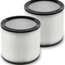 Replacement Filter Compatible with Shop-Vac 90350 90304 90333 Replacement fits for Shop Vac 4-16 Gallon most Wet/Dry Vacuum, Washable Synthetic Material, 2 PACK
