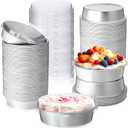 Yinder 120 Pcs 8 oz Disposable Mini Pie Tins with Lids Aluminum Ramekins Foil Pie Pans Egg Tart Cake Baking Pans Individual Round Containers Heat Resistant Oven Safe for Party, Gift(Silver)