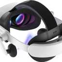 KIWI design Audio Head Strap with Battery for Meta/Oculus Quest 3/3S, K4 Duo DualFast Charging Headset, VR Accessories with Balanced Design for Enhanced Sound Effects & Playtime