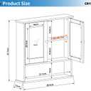 Panana Wall Mounted Bathroom Cabinet Wall Cabinet with 2 Mirrored Doors and Open Compartment, Inner Adjustable Shelf, 22" x 5.1" x 22.8" (Black)