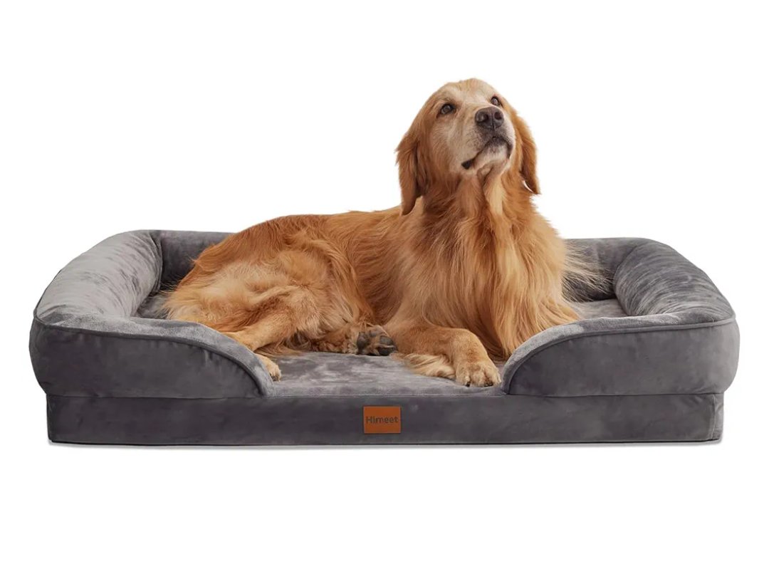 Orthopedic Dog Bed for Extra Large Dogs - XL Comfort Dog Sofa, Pet Couch with Removable Washable Cover and Waterproof Lining, Supportive Foam Pets Sofa with Nonskid Bottom, Grey