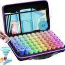 ARTDOT 60 Slots Storage Container for Diamond Art Kits for Adults, Portable Bead Storage Boxes for Diamond Painting Accessories and Tools (Medium, Black)