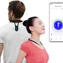 hipee P1 Smart Posture Trainer & Corrector, Control with App, Check Posture in Real Time, Strapless, Boost Health & Temperament (Black)