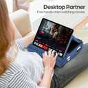 KDD Tablet Pillow Stand, Multi-Angle Viewing Ipad Holder for Lap, Bed and Desk, Foldable Soft Pad Dock with Stylus Mount Compatible with Ipad Pro 12.9, 10.5, 11, Air, Mini, Phones, Books, E-Reader