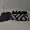 Terrug Outdoor Rug Waterproof 6x9 Ft, Foldable Outdoor Plastic Straw Rug, UV Reversible Patio Rug Decor, Outdoor Area Rug for Camping, RV, Porch, Deck, Backyard, Balcony, Picnic, Black & Light Grey