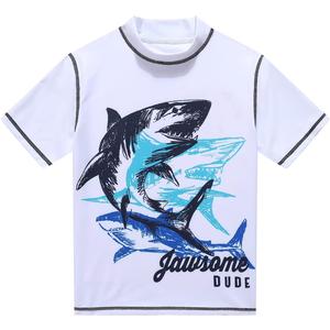 PHIBEE Boys' Short Sleeve Rash Guard Shirt UPF 50+ Sun Protection Swimwear, 12