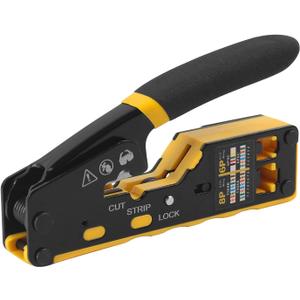 TRUTOPWAY RJ45 Crimp Tool, Ethernet Crimper for Cat5/ Cat5e/ Cat6/ Cat6a Connectors - 8P6P Network Cable Crimper with Cable Stripper & Cutter