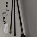 H.VERSAILTEX Elegant Window Treatment Telescoping Double Curtain Rod Set with Classic Cap, 3/4-Inch Diameter, Adjusts from 28 to 48 Inches, Black