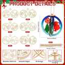 Chunful 72 Pcs DIY Wooden Crafts to Paint 3D Unfinished Paint Your Own Ornaments Wood Hanging Cutouts Blank Hollow Wood Slice for DIY Craft Projects, Winter Holiday Decorations