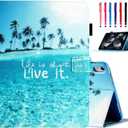 MonsDirect for iPad 10th Generation Case 2022-10.9 Inch iPad 10 Cover, Slim Folio Protective Stand Cover with Smart Auto Wake/Sleep & Pencil Holder for 10.9" iPad 10th Gen 2022 Release, Beach