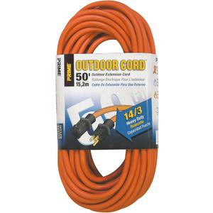 Prime Wire & Cable EC501730 50-Foot 14/3 SJTW Heavy Duty Outdoor Extension Cord, Orange